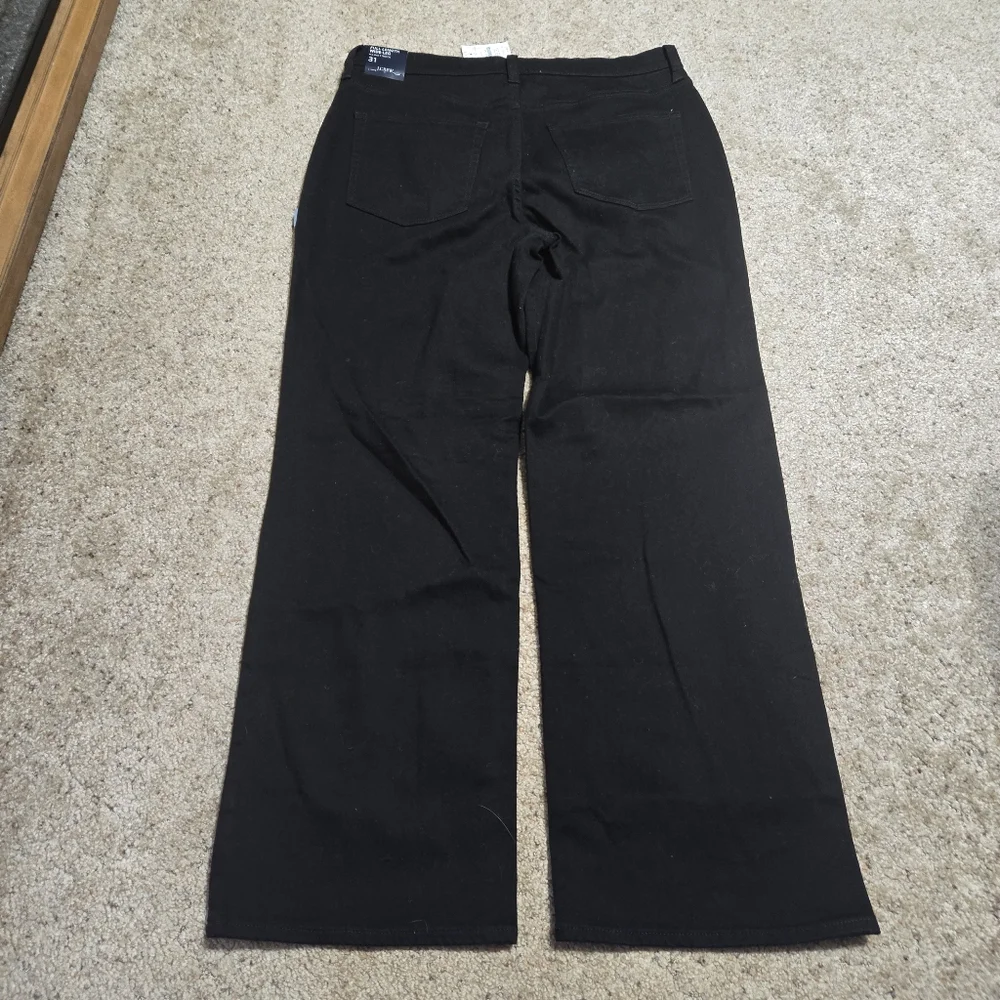 J Crew Full Length Wide Leg All Day Stretch Jeans Black NWT